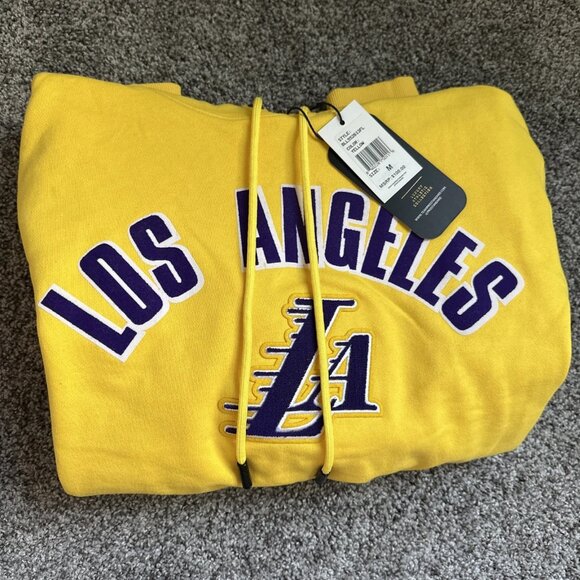 Pro Standard Los Angeles Lakers Yellow Stacked Hoodie Size Medium - Picture 4 of 11